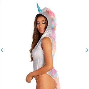 IHeartRaves Holographic Rainbow Unicorn Bodysuit/onesie